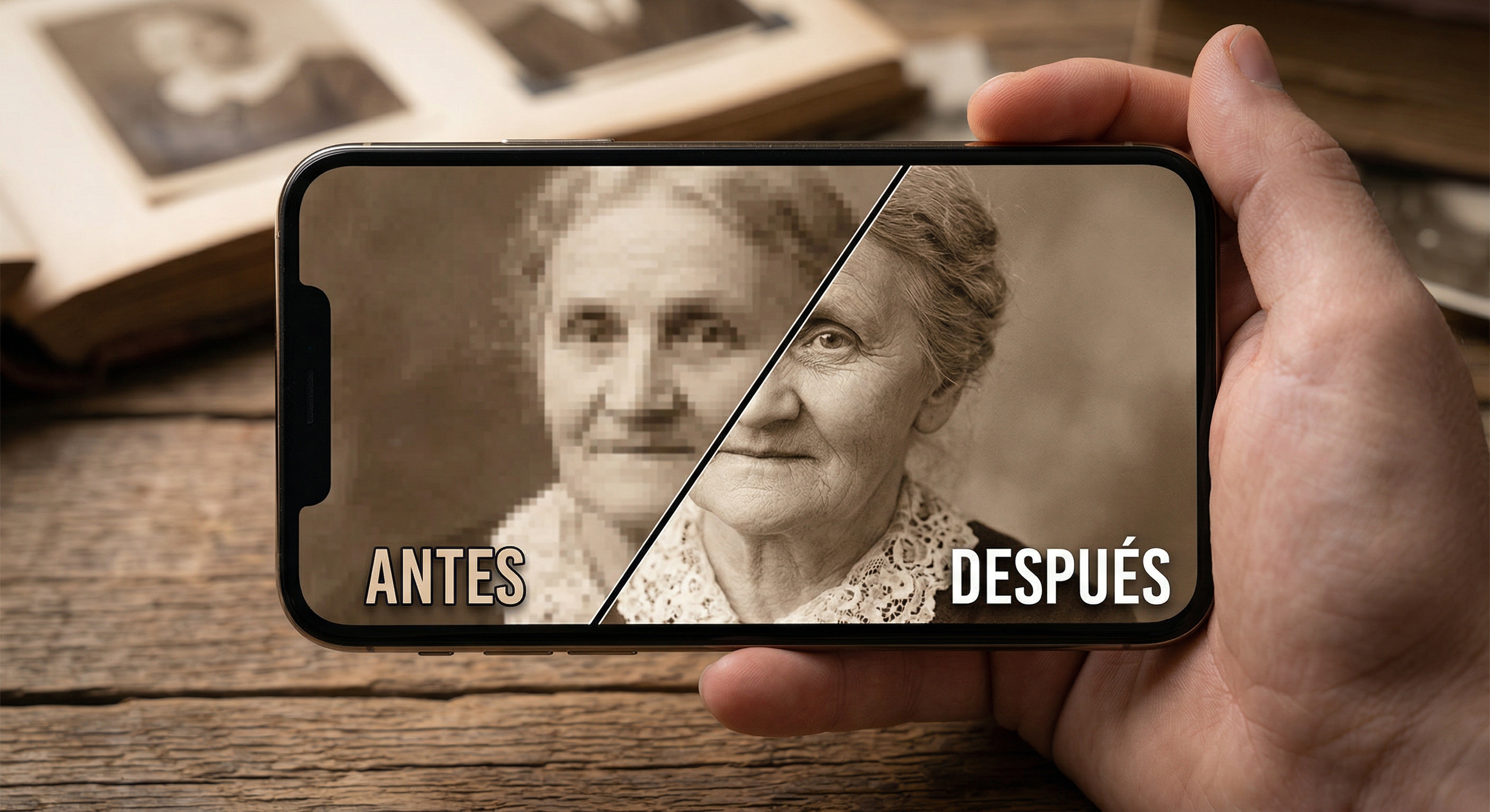 Agrandar fotografía antigua — Antes y Después