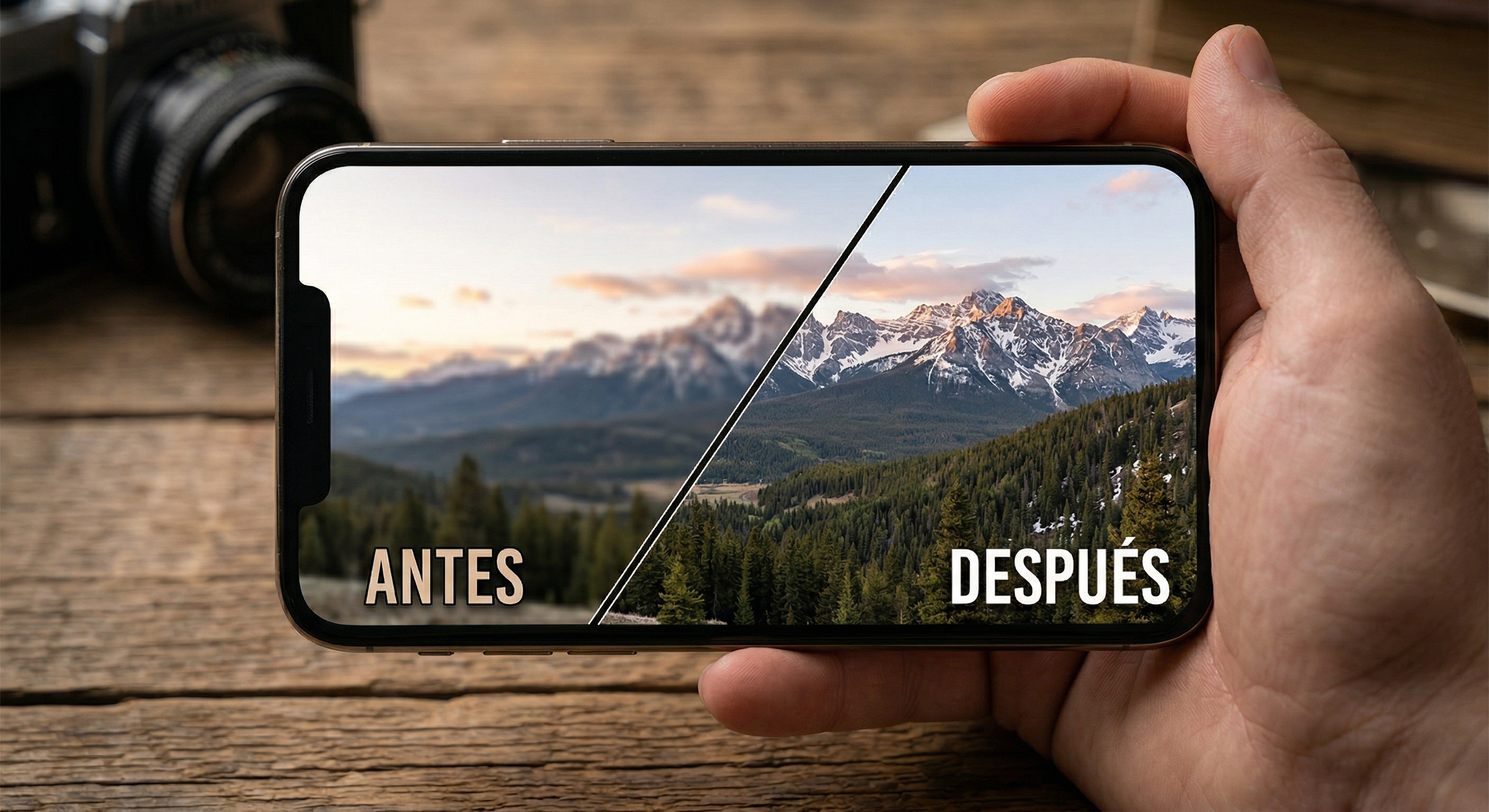 Agrandar fotografía de paisaje — Antes y Después